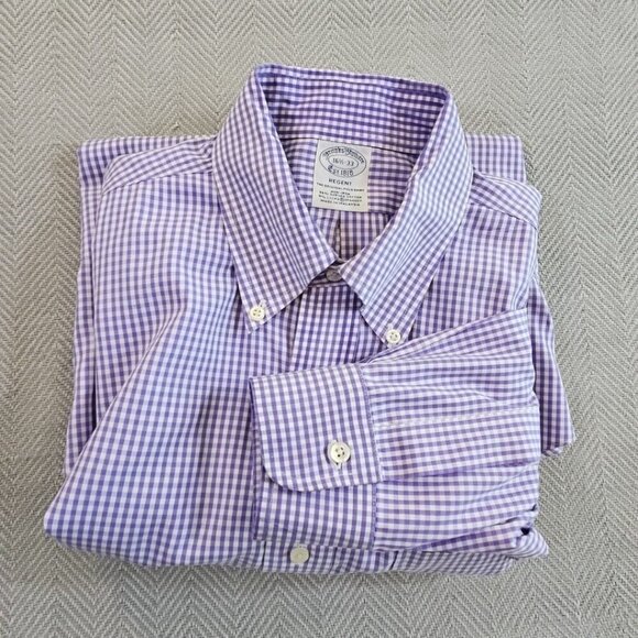 Brooks Brothers Regent Shirt Size 16 1/2 33 Purple Button-Down Quiet Luxury Y2K - Picture 12 of 12